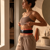 Sportif utilisant la ceinture Reluxa® pour la récupération musculaire
