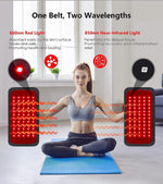 60 LEDs Red＆Infrared Light Therapy Belt 850nm 660nm Back  Burn Fat Wrap Slimming Machine Waist Heat Pad Full Body — vue 4